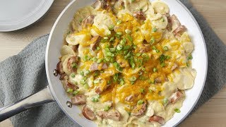 OnePot Kielbasa Cheddar Potatoes  Betty Crocker Recipe [upl. by Narahs776]