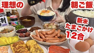 【大食い】朝から炊き立ての土鍋ご飯をドカ食いする主婦【12合】 [upl. by Nauq]