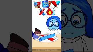 Blue VS Red Food Emoji Mukbang💙❤ shorts moomoostudio [upl. by Eisoj106]