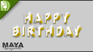 Birthday Typography in Coreldraw  New Year Typography in coreldraw  Coreldraw tutorial [upl. by Kcirdderf]