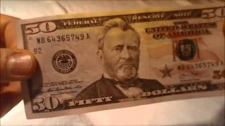 Fifty US dollar note  Security and design features [upl. by Avad936]