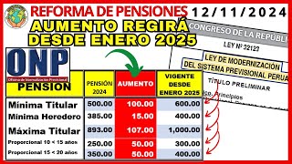 ONP Ley 19990  Aumento de pensión 2025  Montos [upl. by Ruthy]