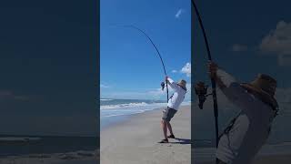 Fighting a sea monster at Cocoa Beach tight lines [upl. by Narag]