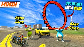 BABY OGGY amp JACK quot360 Degree Mega Ramp Challengequot in GTA 5  GTA 5 Oggy amp Jack  Saxisam [upl. by Ferris]