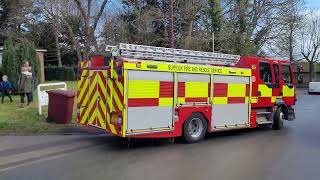 Suffolk Fire and Rescue Service Stowmarket P1 turning out February 2023 [upl. by Nakada756]