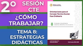 CÓMO TRABAJAR TEMA 8 Estrategias metodológicas didácticas proyectos Segunda Sesión CTE Octubre 2024 [upl. by Ahsatin]