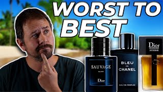 20 MOST POPULAR Mens Fragrances Ranked From WORST TO BEST [upl. by Neram]