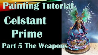 Painting Tutorial Celestant Prime part 5 The Weapons [upl. by Lari]