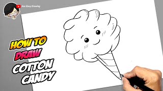 How to draw Cartoon Cotton Candy [upl. by Aetnahc]