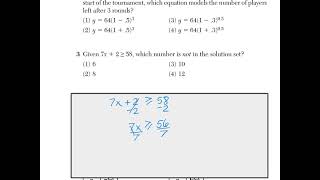 January 2020 Algebra 1 Regents 3mp4 [upl. by Anwahsed672]