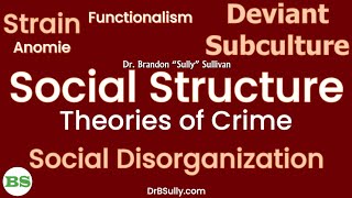 Social Structure Theories of Crime  Social Disorganization Strain Cultural Deviance [upl. by Kcaj]