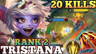 TRISTANA PERFECT COMEBACK MVP PLAY OP BUILD  TOP 2 GLOBAL TRISTANA BY Yordles Only  WILD RIFT [upl. by Nador]