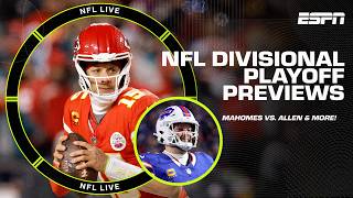 NFL DIVISIONAL PREVIEWS Mahomes vs Allen Lions to end DROUGHT  Young Packers squad 👀  NFL Live [upl. by Ihcalam747]