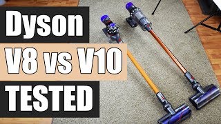 Dyson V8 vs Dyson V10  Detailed Tests and Comparison [upl. by Edithe38]