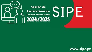 SIPE Faro  Sessão de Esclarecimento Concurso Interno e Concurso Externo 20242025 [upl. by Johnette]