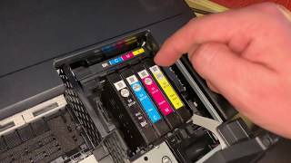 How to replace Epson WorkForce printer ink cartridge change cartridges Epson multifunction device [upl. by Atirihs]