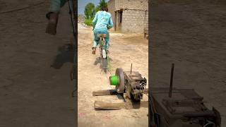 ￼20Hp Peter Diesel Engine Start Help Bicycle And Powerful Young Man shortsvideo short experimnt [upl. by Mullen903]