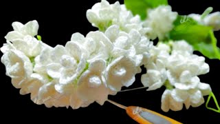 How to Crochet Jasmine Garland  Crochet Gajra  Crochet Jasmine Gajra [upl. by Ardnuhsor116]