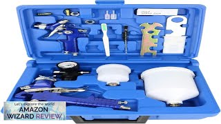 HVLP Air Gravity Spray Gun Set2Sprayer paint Gun08mm 150ml amp 14mm 600ml Review [upl. by Helfant]