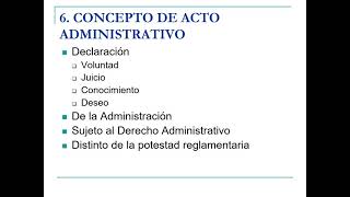 Tema 6  4 V2 Concepto de acto administrativo [upl. by Ydal]