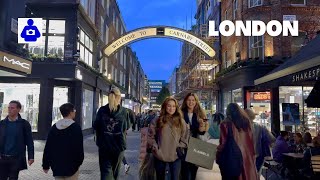 London Night Walk 🇬🇧 MAYFAIR Oxford Street SOHO to Leicester Square  Central London Walking Tour [upl. by Eben776]