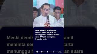 Ridwan Kamil Respons Hasil Quick Count Pilkada Jakarta Andai Harus 2 Putaran Kita Terus Semangat [upl. by Shandie886]