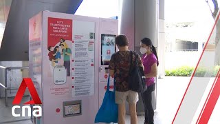 TraceTogether vending machines for replacement tokens rolled out at NEX and Sun Plaza [upl. by Nahraf]