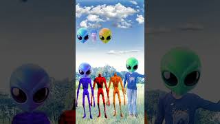 Yellow Red blue Siren alien head matching funny video  short  Youubeshort [upl. by Aneala]