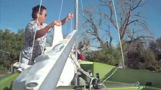 Smooth Sailing How to Rig Small Sailboat Like FJ 13 20101001sailing12 [upl. by Dnomse]