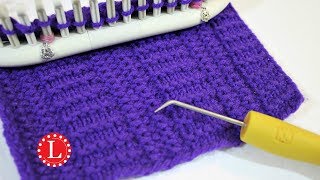 LOOM KNITTING Stitches  Waffle Rib Stitch  Beginner Easy by Loomahat  CC  Closed Caption [upl. by Adnawyek]