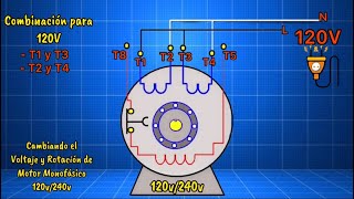 Motor 120v 240v Como cambiar ROTACIÓN Y VOLTAJE [upl. by Lasorella252]