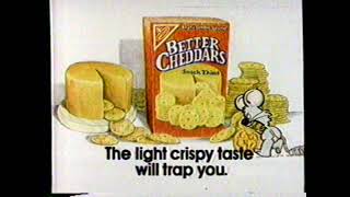 1987 Nabisco Better Cheddar Crackers quotTaste Test  Their taste will trap youquot TV Commercial [upl. by Sirrad378]