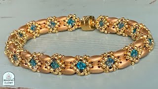 Tubular netted rope for Beaded Bracelet or necklace THE TRIPLE TREASURE beading tutorial [upl. by Pammi]