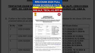 RRB EXAM 2024 FULL EXAM SCHEDULE OUT🔥 RRB Upcoming Exams Official Notice [upl. by Elleniad104]