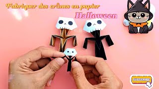 Comment plier des crânes en papier  Décorations DIY dHalloween [upl. by Raimes229]