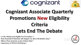 Cognizant Associate PromotionCognizant Associate Promotion New Eligibility CriteriaQtly Promotions [upl. by Leiad]