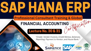 SAP Hana ERP Lec30 and 31 Vendor Invoices Credit Memos Reporting Payment to Vendor House Bank [upl. by Aridnere]