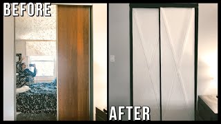 REVAMP  simple easy affordable DIY closet doors under 50 [upl. by Pomeroy]