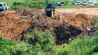 Part 3 New Dozer SHANTUI D17c3 Pushing Landfill At Beauty amp Landscape  Dump Truck Unloading Dirt [upl. by Elrahc]