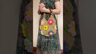 🌼Blooming Flowers Granny Square Bag 👜 simplicity888 crochettutorial diycrafts youtubeshorts [upl. by Ggerg]