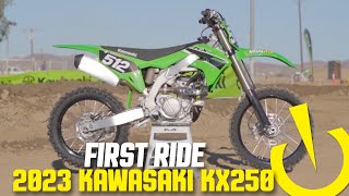 First Ride  2023 Kawasaki KX250 [upl. by Nirrol]