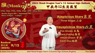 The Monkey  2024 Chinese Zodiac 12 Animal Signs Outlook [upl. by Eskill685]