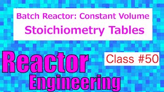 Stoichiometry Table for Batch Reactors  Constant Volume  Class 50 [upl. by Alilahk]