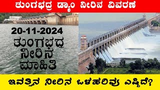 20112024 Today Tungabhadra Dam water level ತುಂಗಭದ್ರ ಡ್ಯಾಂ ನೀರಿನ ಮಟ್ಟ ಎಷ್ಟು‎‎ BealertJob TB [upl. by Virgie]