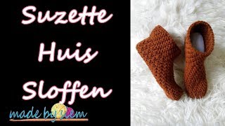 Suzette Huis Sloffen  1 bol Project  Haken  Tutorial  Nederlands [upl. by Ahseikal]