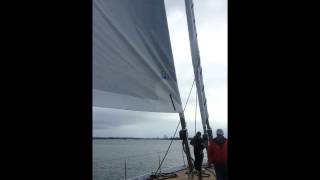 Rolling the staysail on SY Encore [upl. by Gus]