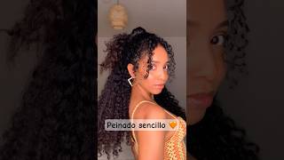 Peinado semi recogido para cabello rizado 🧡🧡🧡 [upl. by Eelatsyrc]