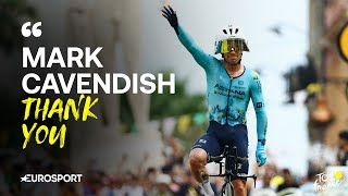 EMOTIONAL MOMENT FOR HIM 👋  Sir Mark Cavendish Tour de France Legend 🐐🇫🇷  Eurosport Cycling [upl. by Frederich]