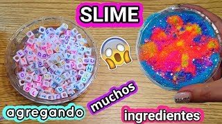 Slime agregando muchos ingredientes Adding too much ingredients into slime [upl. by Aindrea]