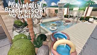 roblox bloxburg  no gamepass minimalist modern beach resort ꒰207k꒱  ꒰ build amp tour ꒱ [upl. by Alger]